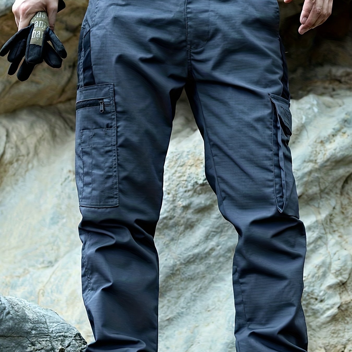 Trendy Plain Men's Cargo Trousers - Lars-Gray-S-Nora Luxe