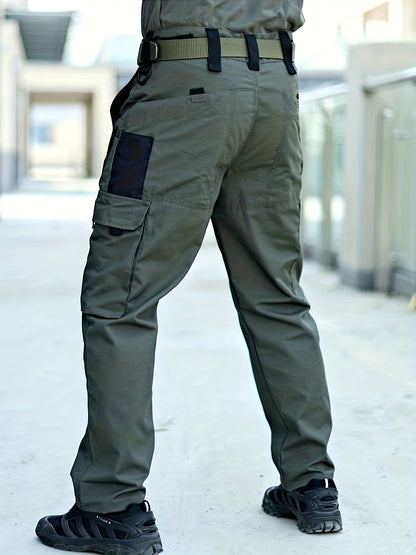 Trendy Plain Men's Cargo Trousers - Lars-Gray-S-Nora Luxe