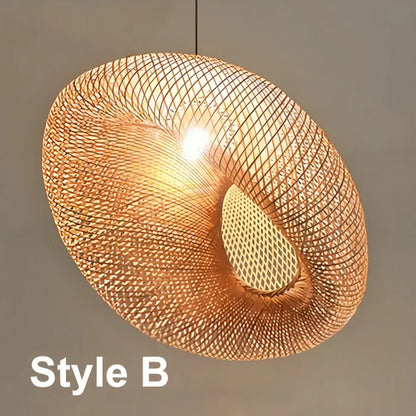 Trendy Rattan Pendant Light - NaturGlow-A-15.75 in-Nora Luxe