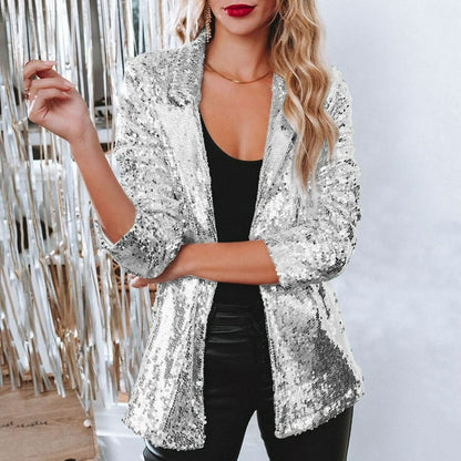Glittering Sequin Jacket for Women - Pexav