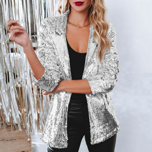 Glittering Sequin Jacket for Women - Pexav