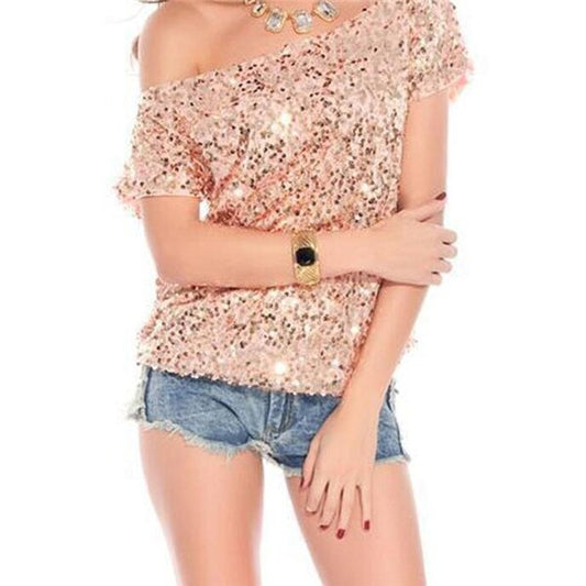 Sequined Fashion Tee for Women - Pexav