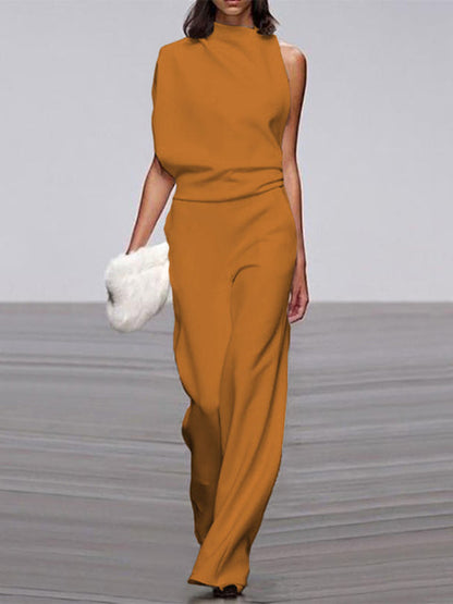 Trendy Sleeveless Jumpsuit - Mira-Yellow-4-Nora Luxe