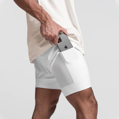 Trendy sports shorts with breathable material and side pocket – Marky-White-S-The Livary