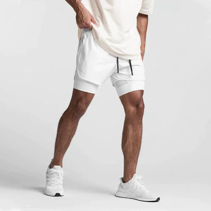 Trendy sports shorts with breathable material and side pocket – Marky-White-S-The Livary