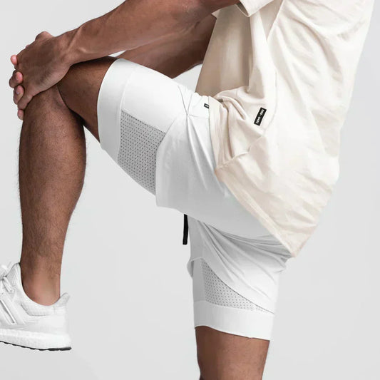 Comfortable Athletic Shorts with Mesh Fabric and Pockets - Pexav