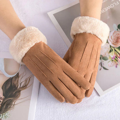 Fashionable Leather Women's Gloves - Pexav