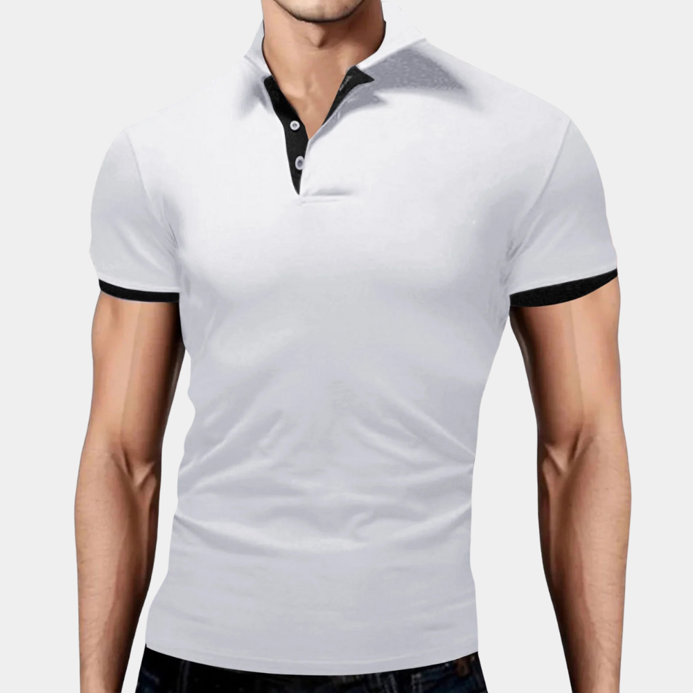 Classic White Mens Polo Shirt - Pexav