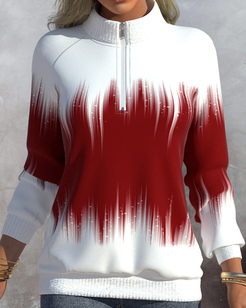 Trendy Women's Sweater with Zip - Aurora-Red-S-Nora Luxe