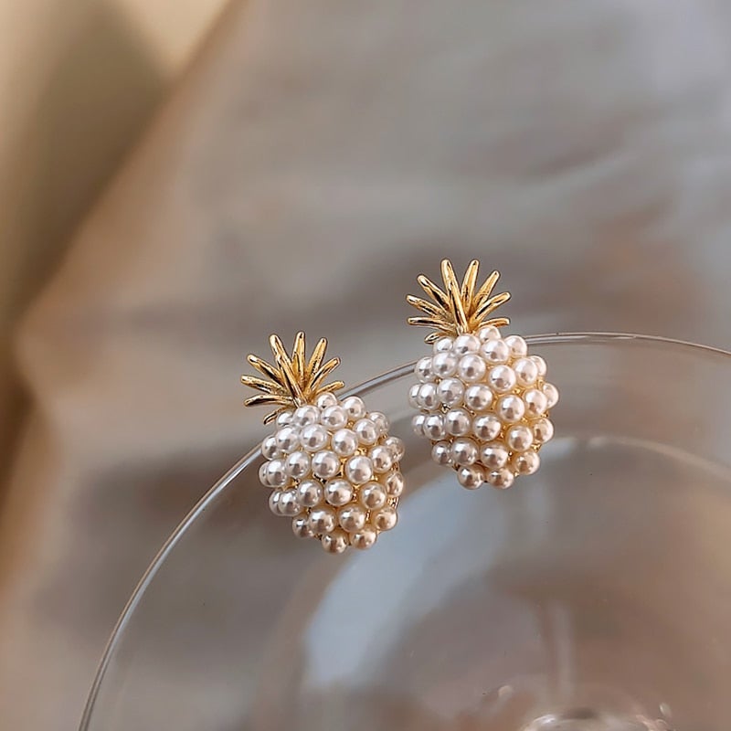 Beachy Fresh Pineapple Drop Earrings - Pexav