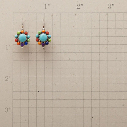 Turquoise Multicolour Hoop Earrings - Zenya-Nora Luxe