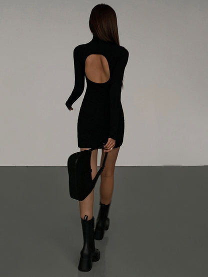 Casual Cold Shoulder Short Sleeve Mini Dress