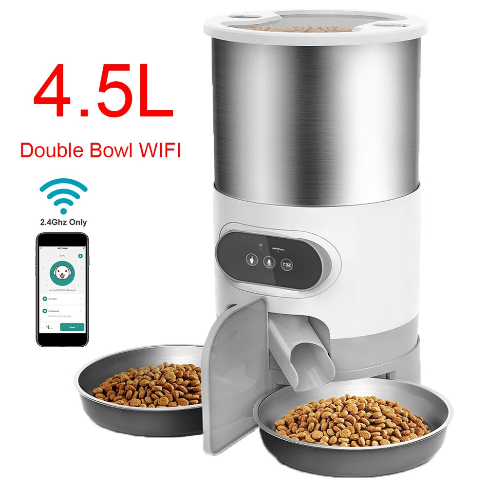 Dual Port Auto Pet Food Dispenser Station