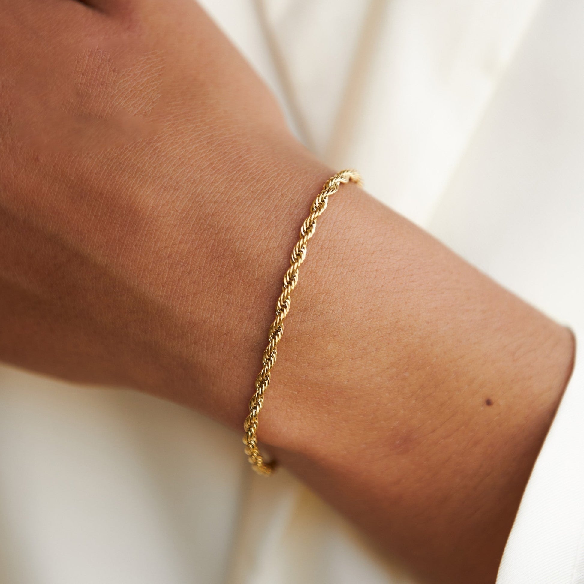 Woven Chain Bracelet - Brown - Pexav