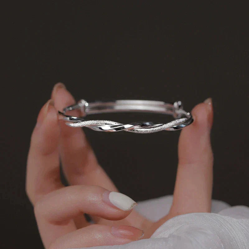 Twisted Silver Bracelet-Nora Luxe