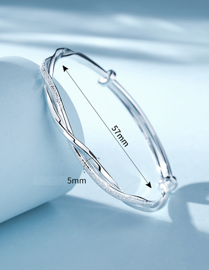 Twisted Silver Bracelet-Nora Luxe