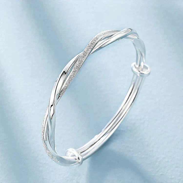 Twisted Silver Bracelet-Nora Luxe