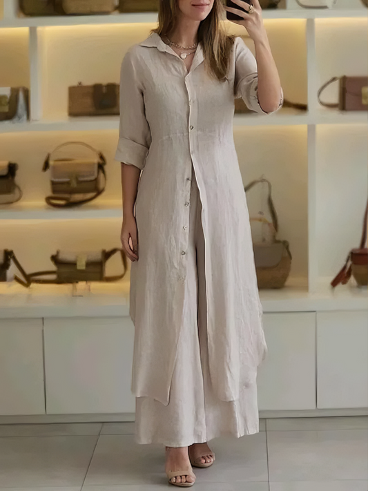 Linen Women's Summer Pants Set - Pexav