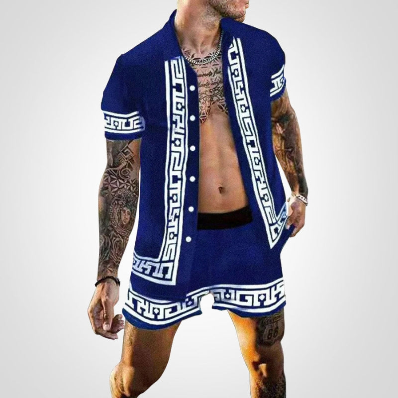 Stylish Mens Printed Two Piece Suit - Pexav