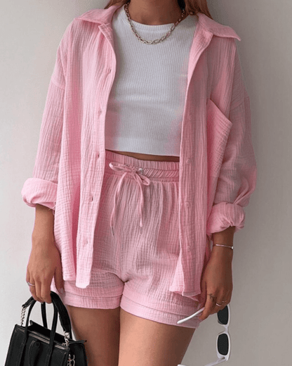 Women's Casual Summer Shirt and Pant Set - Pexav
