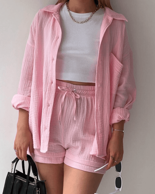 Women's Casual Summer Shirt and Pant Set - Pexav