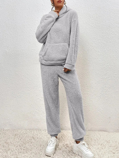 Ultra-Comfortable Teddy Loungewear with Hood - Lana-White-XS-Nora Luxe