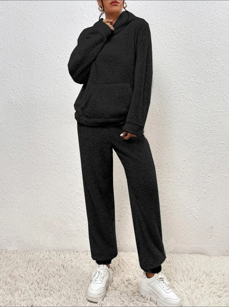 Ultra-Comfortable Teddy Loungewear with Hood - Lana-White-XS-Nora Luxe