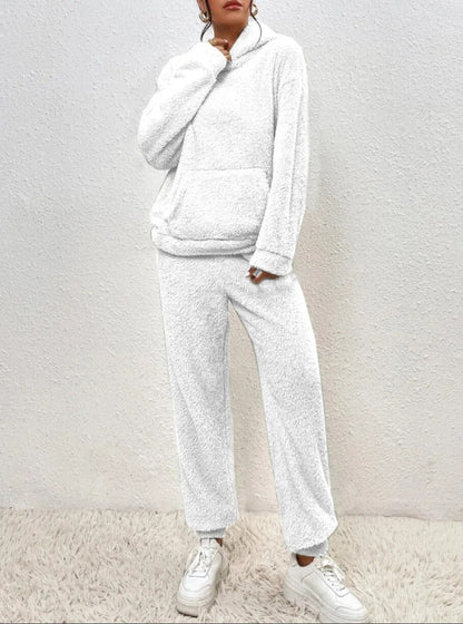 Ultra-Comfortable Teddy Loungewear with Hood - Lana-White-XS-Nora Luxe