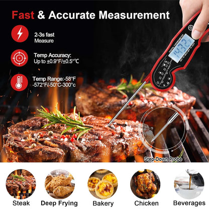Ultra-fast Digital Meat Thermometer – GrillGauge-Red-Nora Luxe