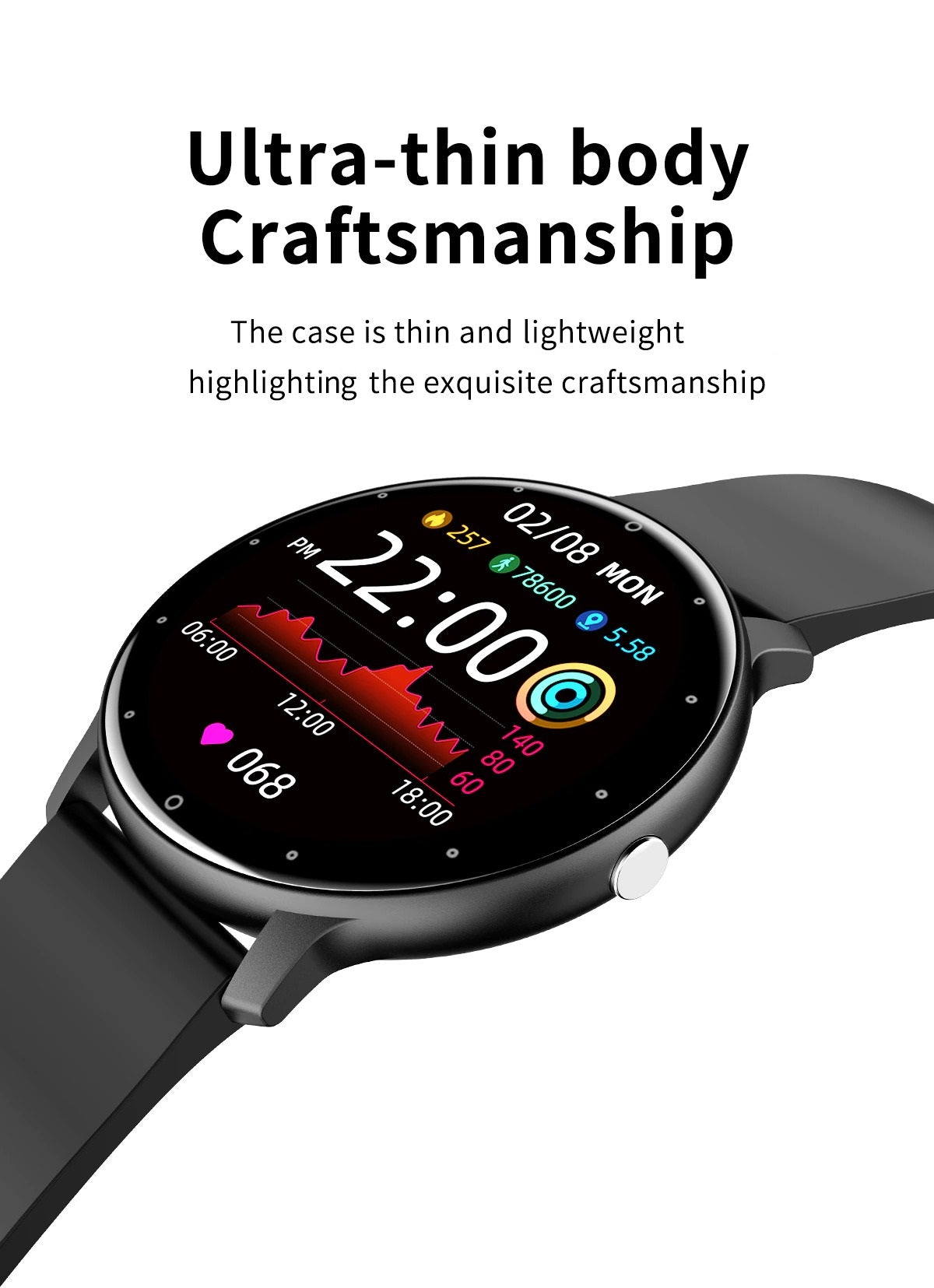 Ultra-thin Smartwatch - SlimLine Fit-Blue-Nora Luxe