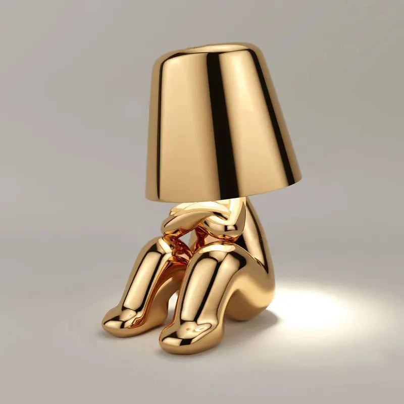 Unique and Atmospheric Table Lamp - GlowCraft-Eva-Lamp - Silver-Nora Luxe