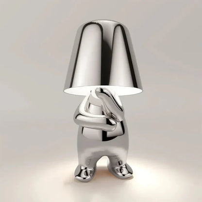 Unique and Atmospheric Table Lamp - GlowCraft-Hugo-Lamp - Silver-Nora Luxe