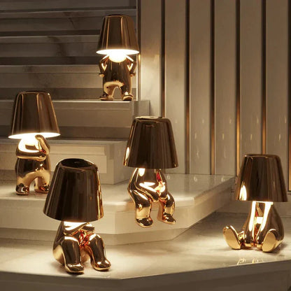 Unique and Atmospheric Table Lamp - GlowCraft-Hugo-Lamp - Silver-Nora Luxe