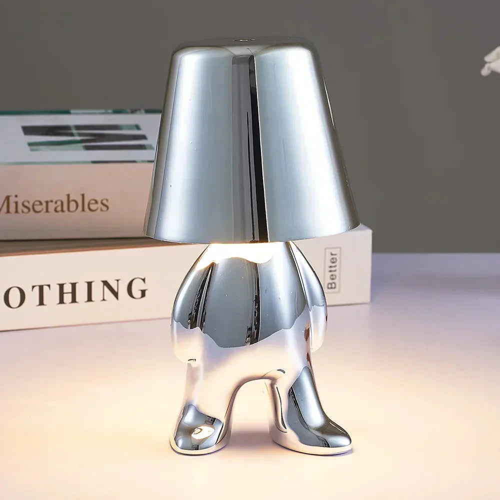 Unique and Atmospheric Table Lamp - GlowCraft-Hugo-Lamp - Silver-Nora Luxe