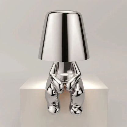 Unique and Atmospheric Table Lamp - GlowCraft-Hugo-Lamp - Silver-Nora Luxe