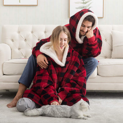 Warm Fleece Unisex Hooded Jacket - Pexav