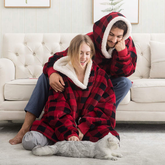 Warm Fleece Unisex Hooded Jacket - Pexav