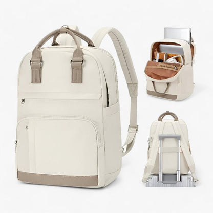 Urban Style Waterproof Backpack - Mira-Beige-Nora Luxe