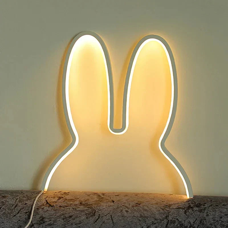 USB Rechargeable Bunny Night Light with Ambient Lighting - BunnyLight-Black-Nora Luxe