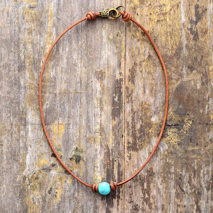 Affordable Blue Gem Stone Choker Necklace - Pexav
