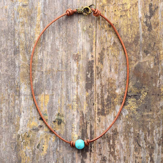Affordable Blue Gem Stone Choker Necklace - Pexav