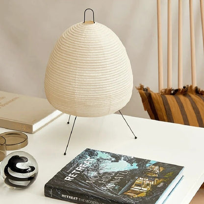 Asian Style Rice Paper Table Light Warm Glow