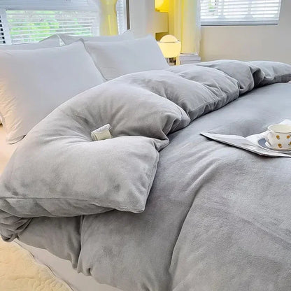 Verdict Flanellen Fleece Duvet Cover - CozyCover-Light Gray-59.06 × 78.74 in-Nora Luxe