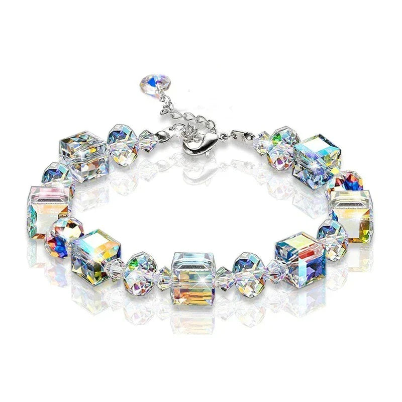 Sparkling Geometric Crystal Bangle - Pexav