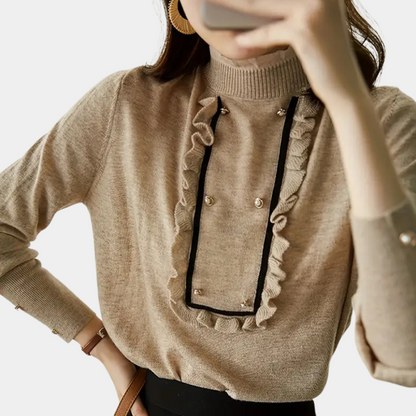 Versatile Khaki Ladies' Blouse - Nora-Nora Luxe
