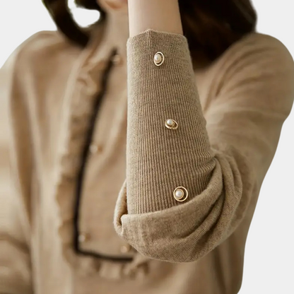 Versatile Khaki Ladies' Blouse - Nora-Nora Luxe
