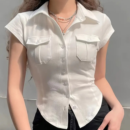 Versatile White Ladies Blouse - Nova-XS-Nora Luxe