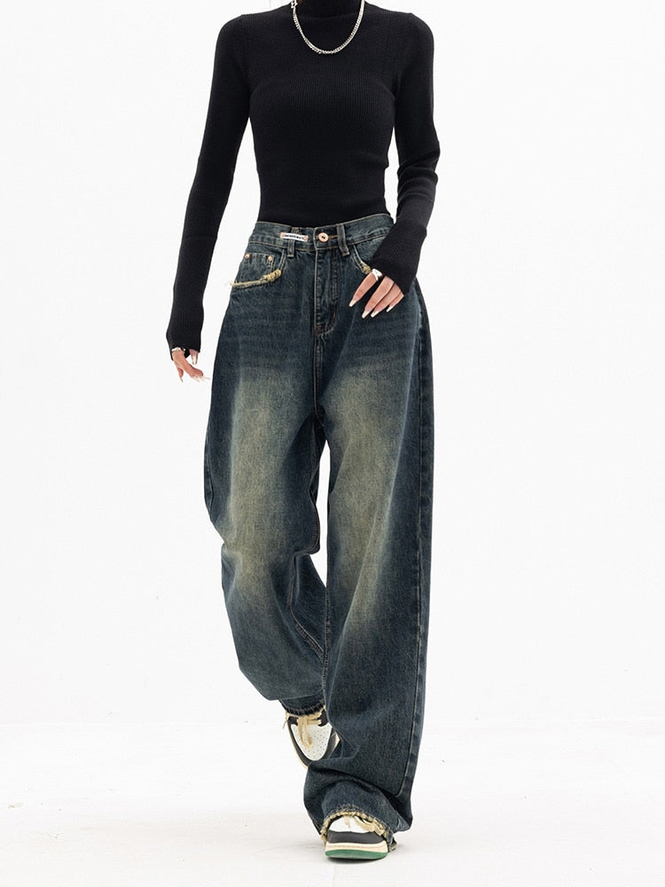 Vintage Baggy Women's Jeans - Aria-Blue-Gray-S-Nora Luxe