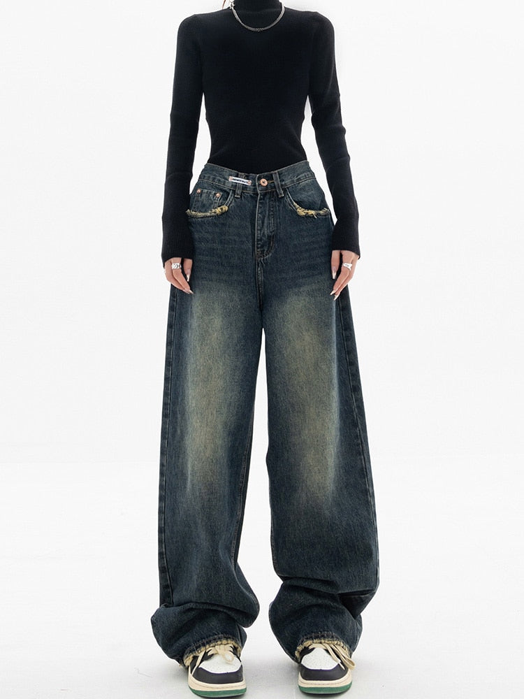Vintage Baggy Women's Jeans - Aria-Blue-Gray-S-Nora Luxe