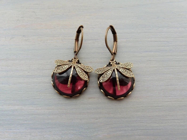 Vintage Butterfly Earrings - Aurora (Buy 1 Get 1 Free)-Dark Red-Nora Luxe